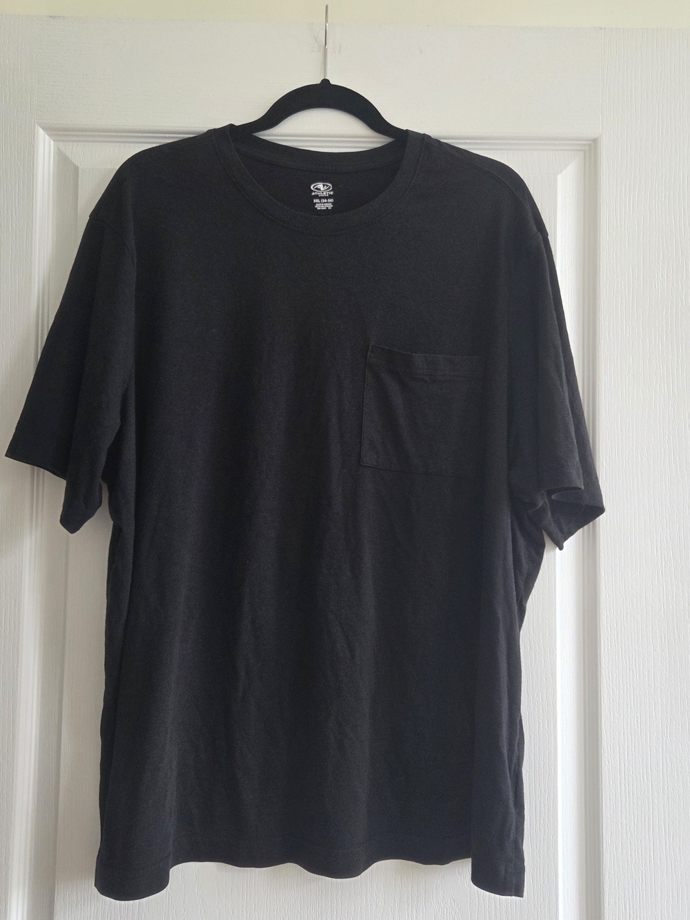 Athletic Works Men's 3XL Pocket T-Shirt Bundle (4 Shirts) Black Crew Neck Tees